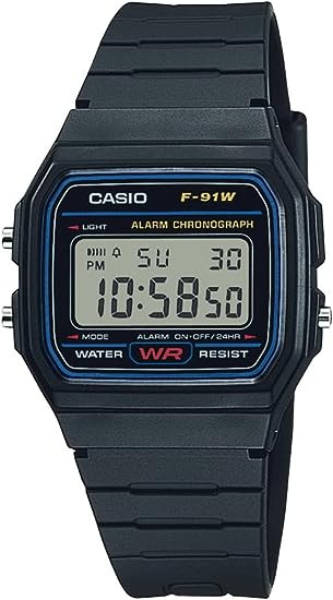 Casio F91W-1 Reloj deportivo digital con correa de resina clásica