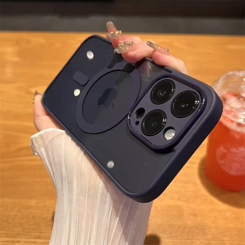 Funda magnética de carga inalámbrica para iPhone, carcasa suave a prueba de golpes para modelos 15, 14, 13, 12, 11 Pro, X, XR, XS Max, 7, 8 Plus
