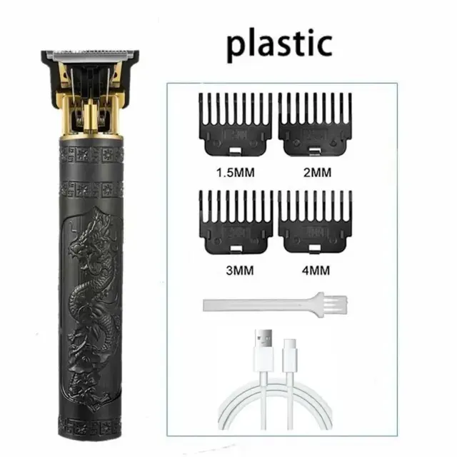 Maquinilla de afeitar de corte de pelo para hombres, Afeitadora eléctrica Vintage para adultos, recargable, carga USB, barbería, Black Dragon