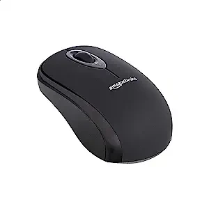 Amazon Basics Mouse inalámbrico para computadora con receptor USB Nano - Negro