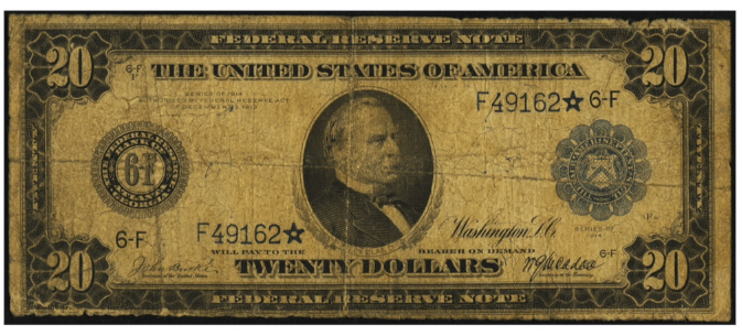 1914 20 dollar bill