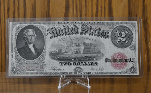 1917 2 Dollar Bill Worth