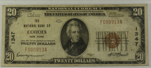 1929 20 Dollar Bill