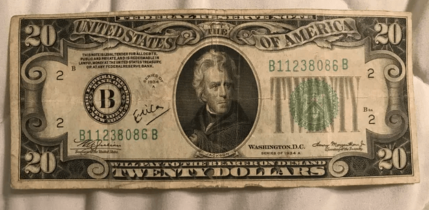 1934 20 Dollar Bill