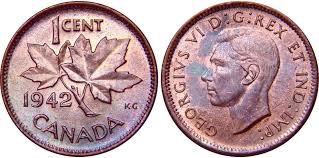 1942 Canadian penny