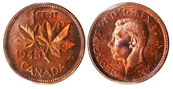 1945 Canadian Penny