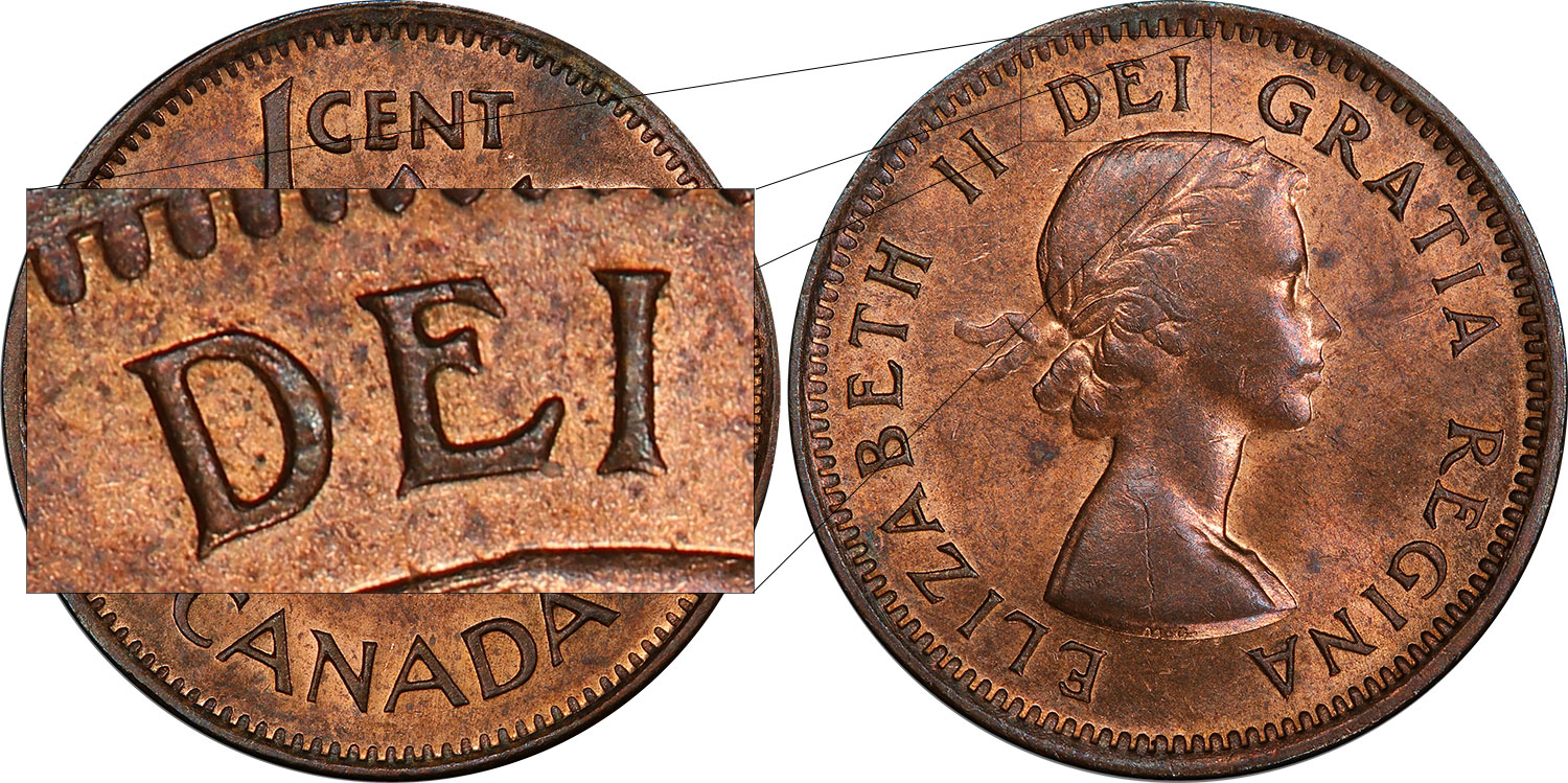 1955 Canadian penny