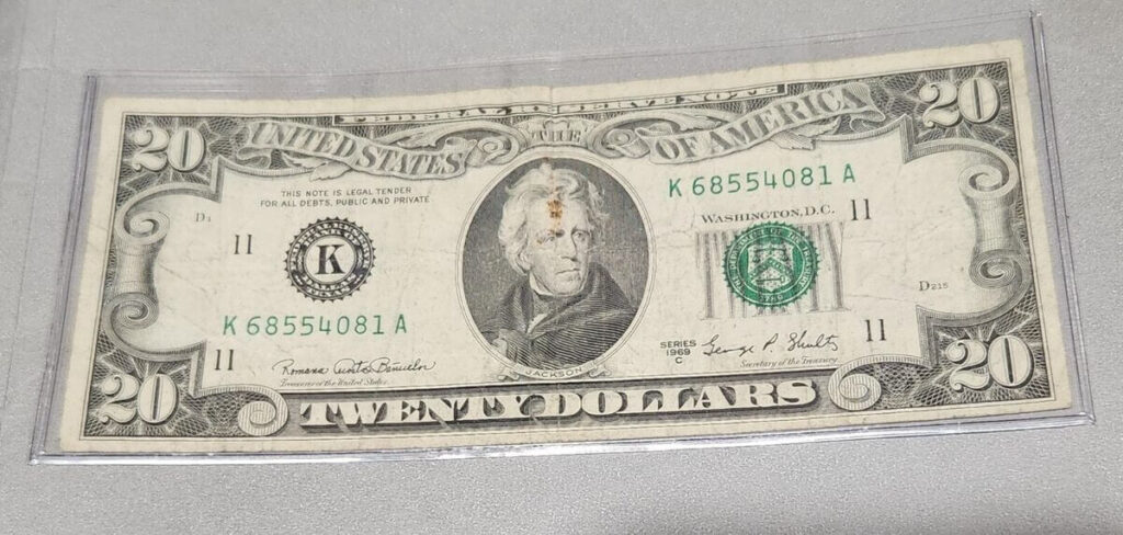 1969 20 dollar bill