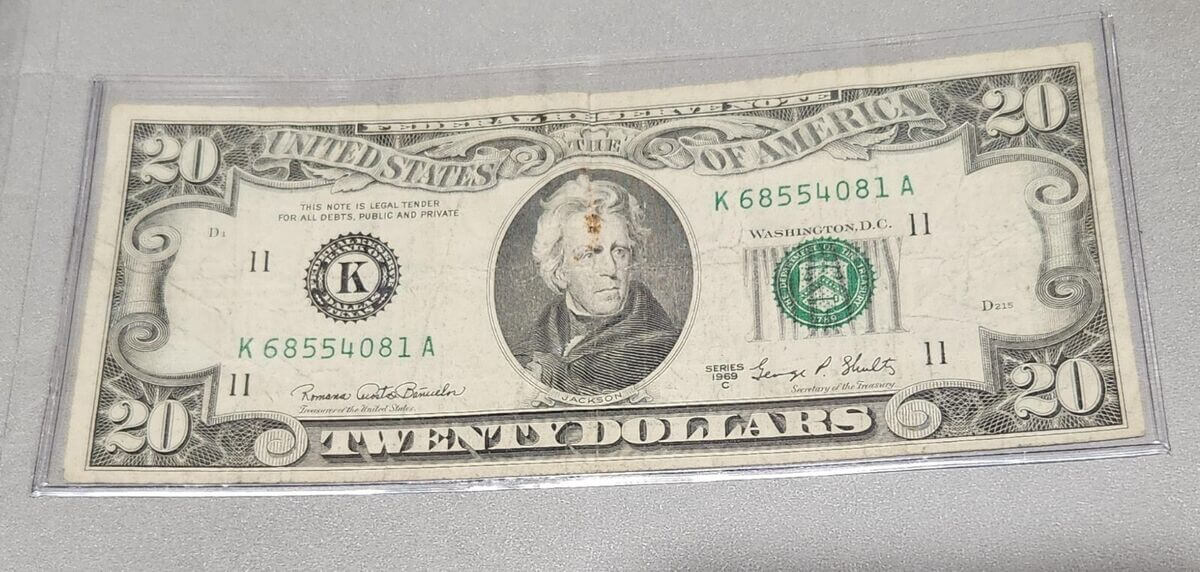 1969 20 dollar bill