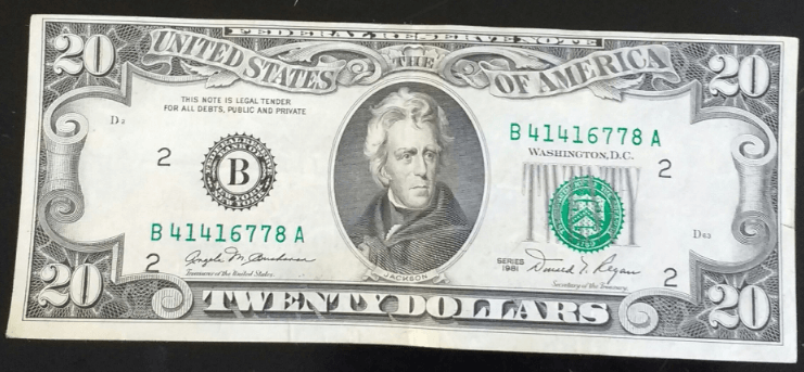 1981 20 Dollar Bill