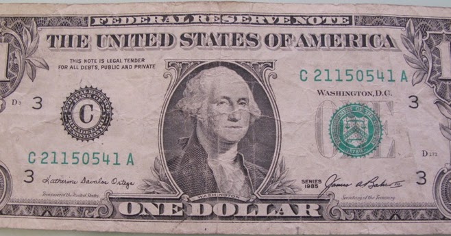 1985 one dollar bill