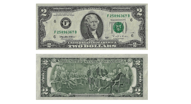 1995 2 Dollar Bill