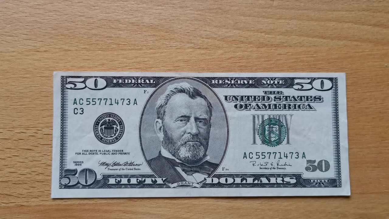 1996 50 Dollar Bill Worth