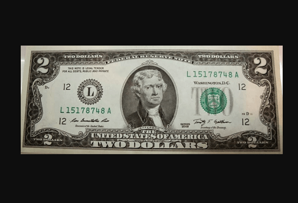 2009 2 Dollar Bill Value