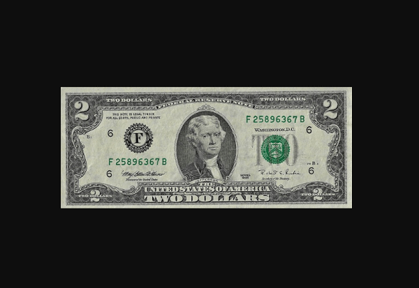 1995 2 Dollar Bill