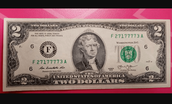 2013 2 Dollar Bill Value