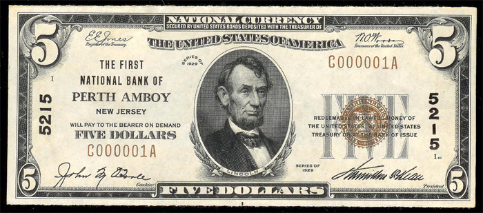 1929 Five Dollar Bill