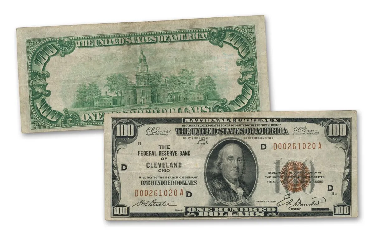 1929 Series $100 Federal Reserve National Bank Note