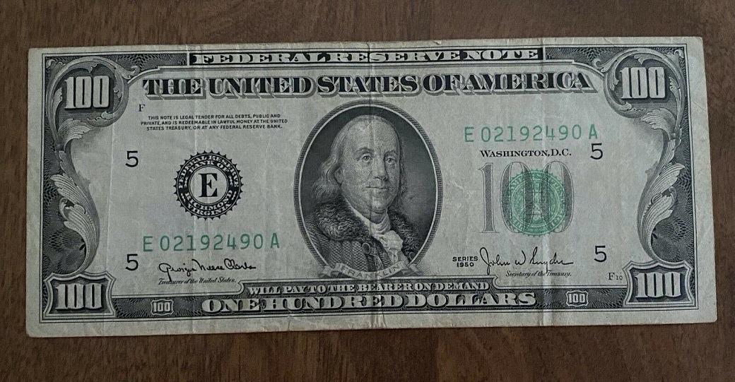 1950 $100 FEDERAL RESERVE NOTE