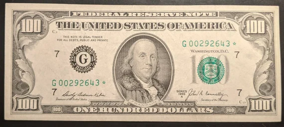 1969 100 Dollar Bill