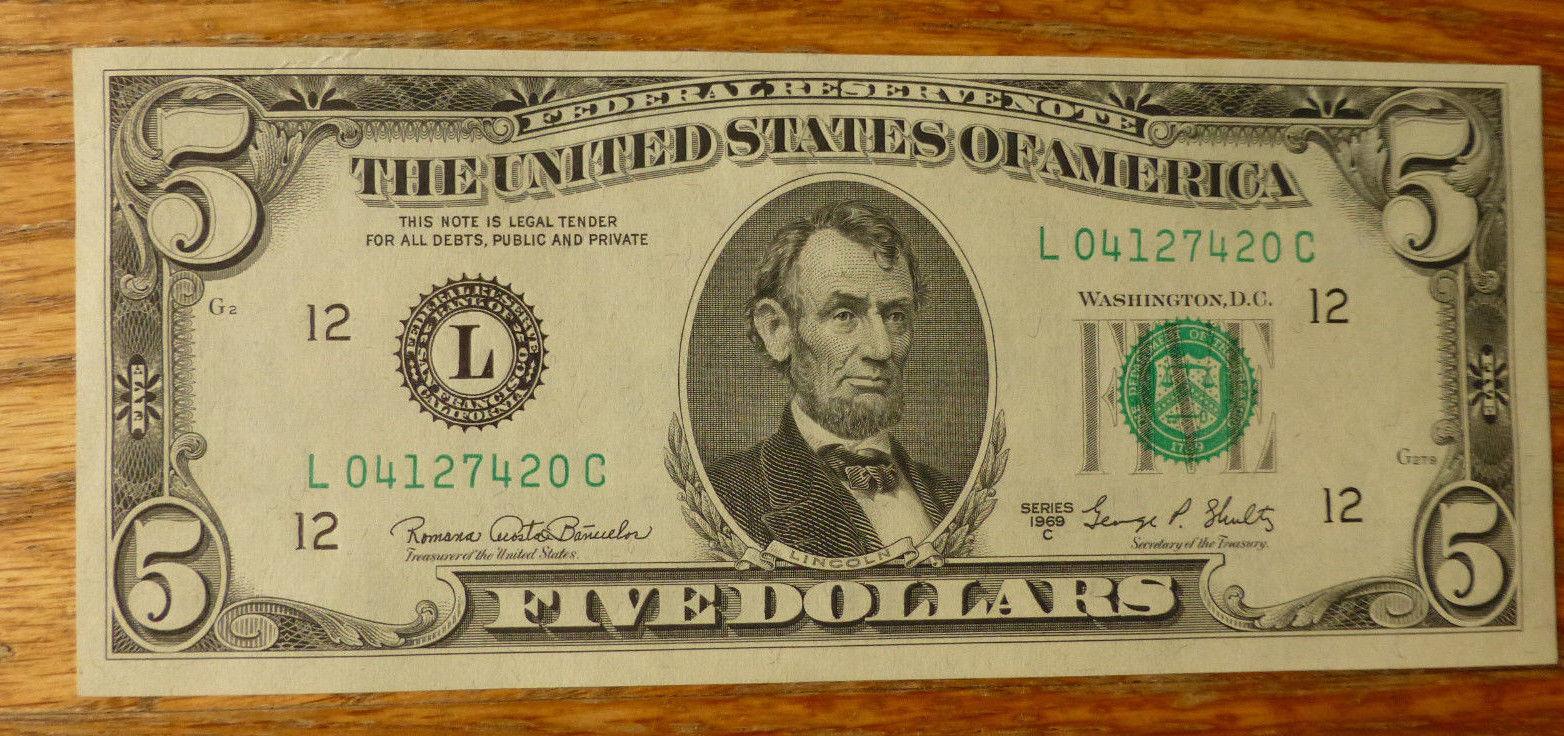 1969 5 Dollar Bill Value