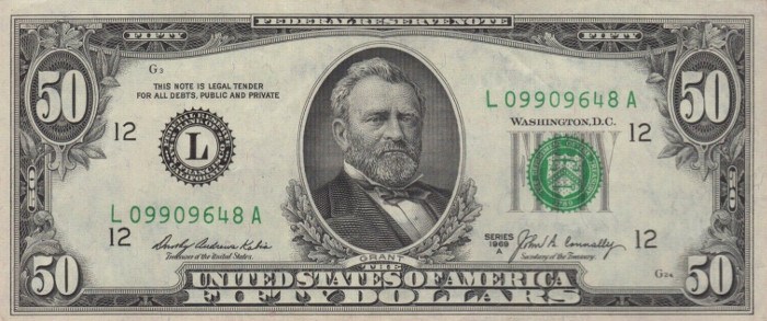 1969 50 Dollar Bill