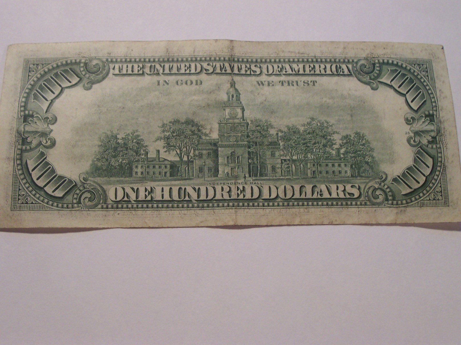 1974 One Hundred Dollar Bill Error Value