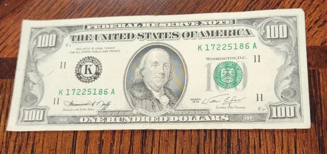 1974 One Hundred Dollar Bill