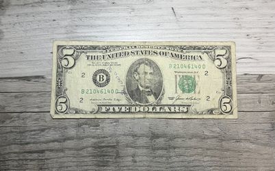 1985 5 Dollar Bill Worth