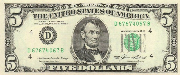 1985 5 Dollar Bill Value