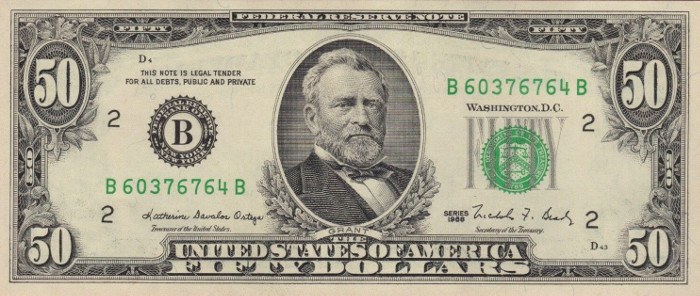 1988 $50 bill