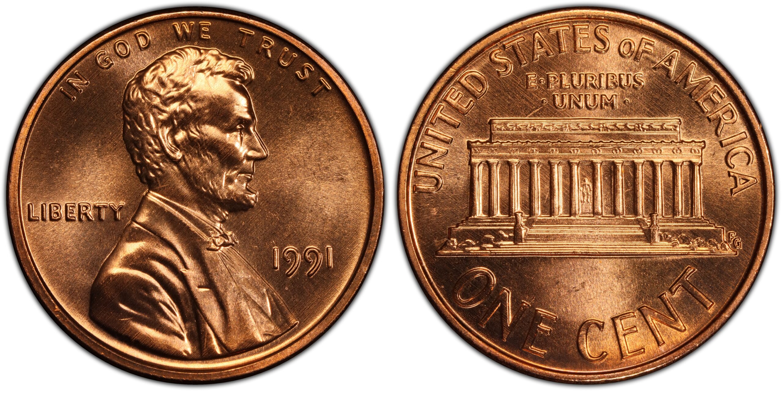 1991 Lincoln penny