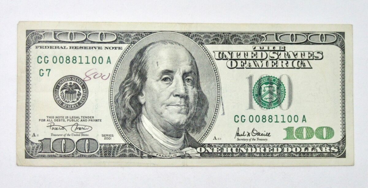 How Much Is A 2001 100 Dollar Bill Worth