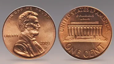 2003 D Lincoln penny