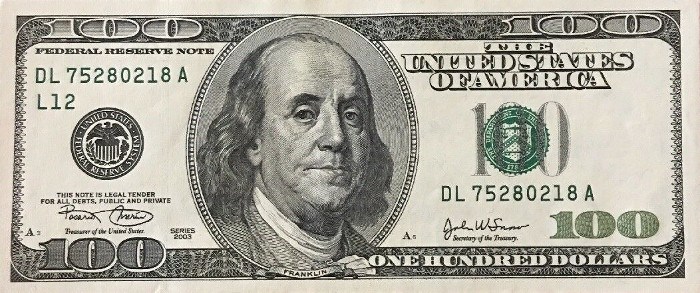 2003 Series 100 Dollar Bill