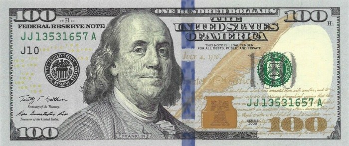 2009 One Hundred Dollar Bill Error Value