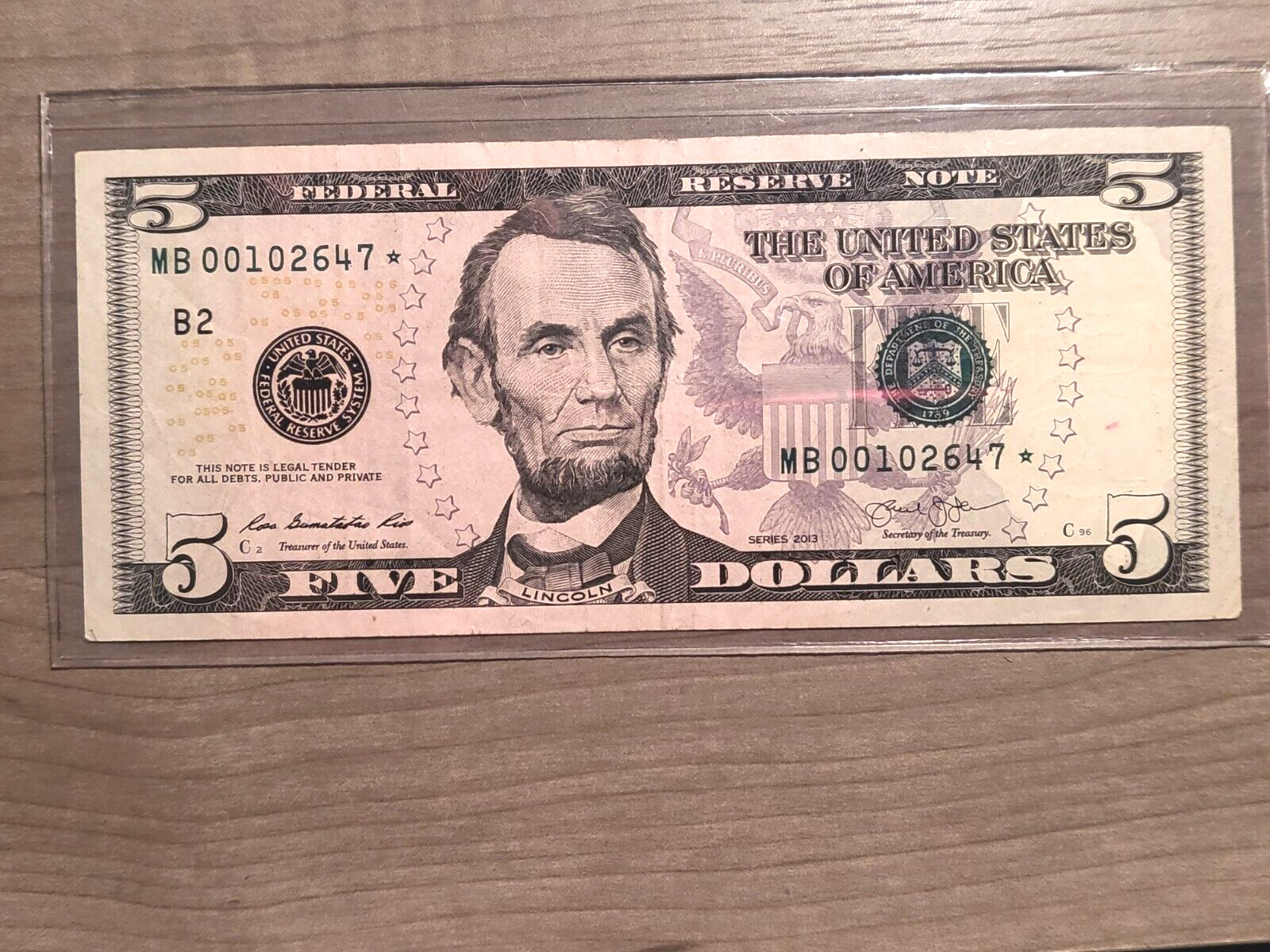 2013 5 Dollar Bill Value