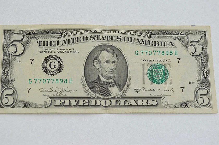 1988 5 Dollar Bill